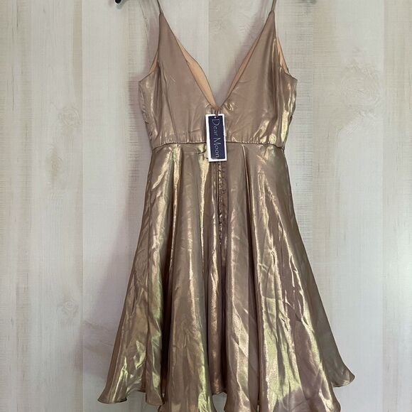 Dear Moon new with tags‎ gold mini party dress, size 3 - Picture 7 of 10